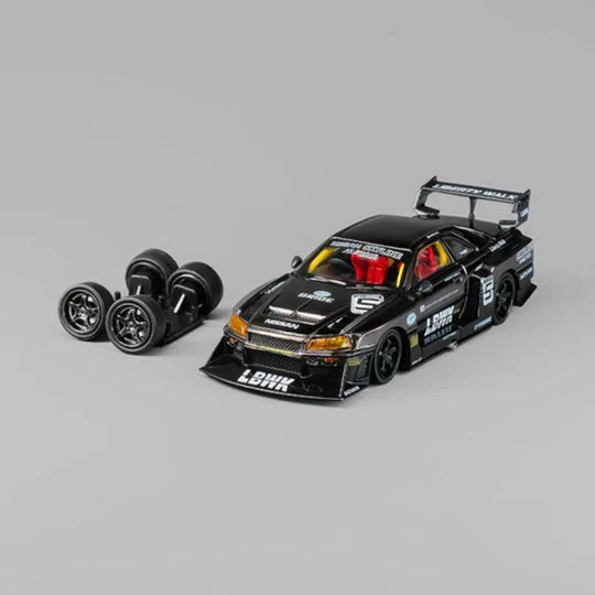 CM Model 1:64 Nissan Skyline GT-R R34 LBWK Super Silhouette ER34 Black cromo
