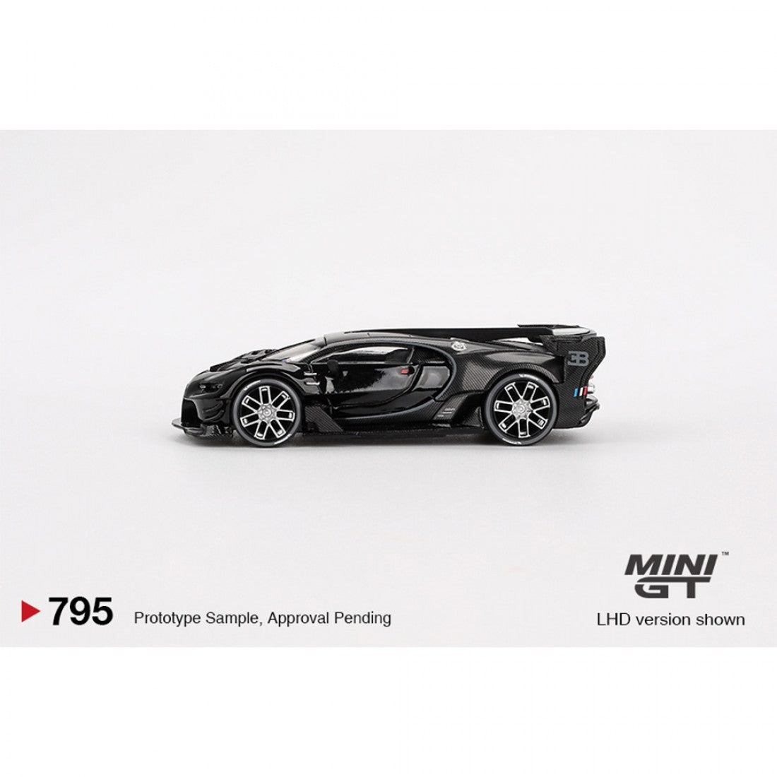 Mini GT 1:64 Bugatti Vision Gran Turismo – Negro – Exclusivos de Mijo Blister
