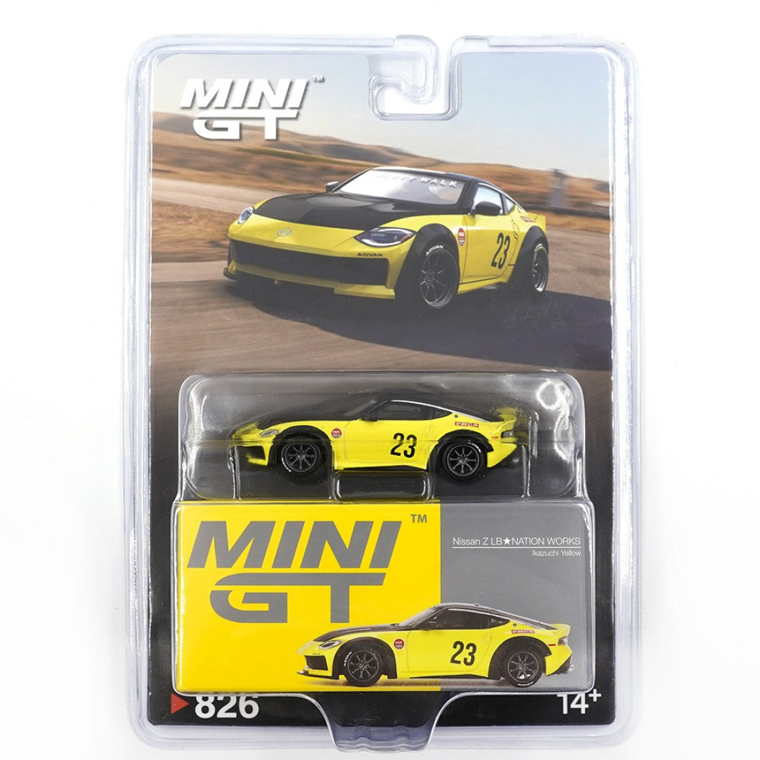 Mini GT 1:64 Nissan Z LB-NATION WORKS – Amarillo Ikazuchi – LHD Blister