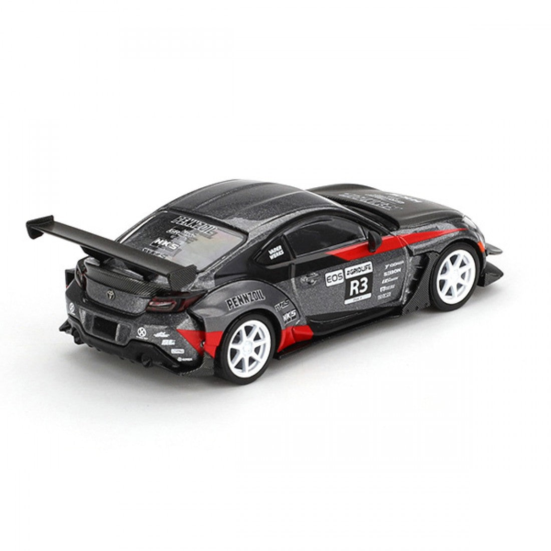 Mini GT 1:64 Toyota GR86 HKS Turbocharged GR86 de Larry Chen – Gris – Edición limitada