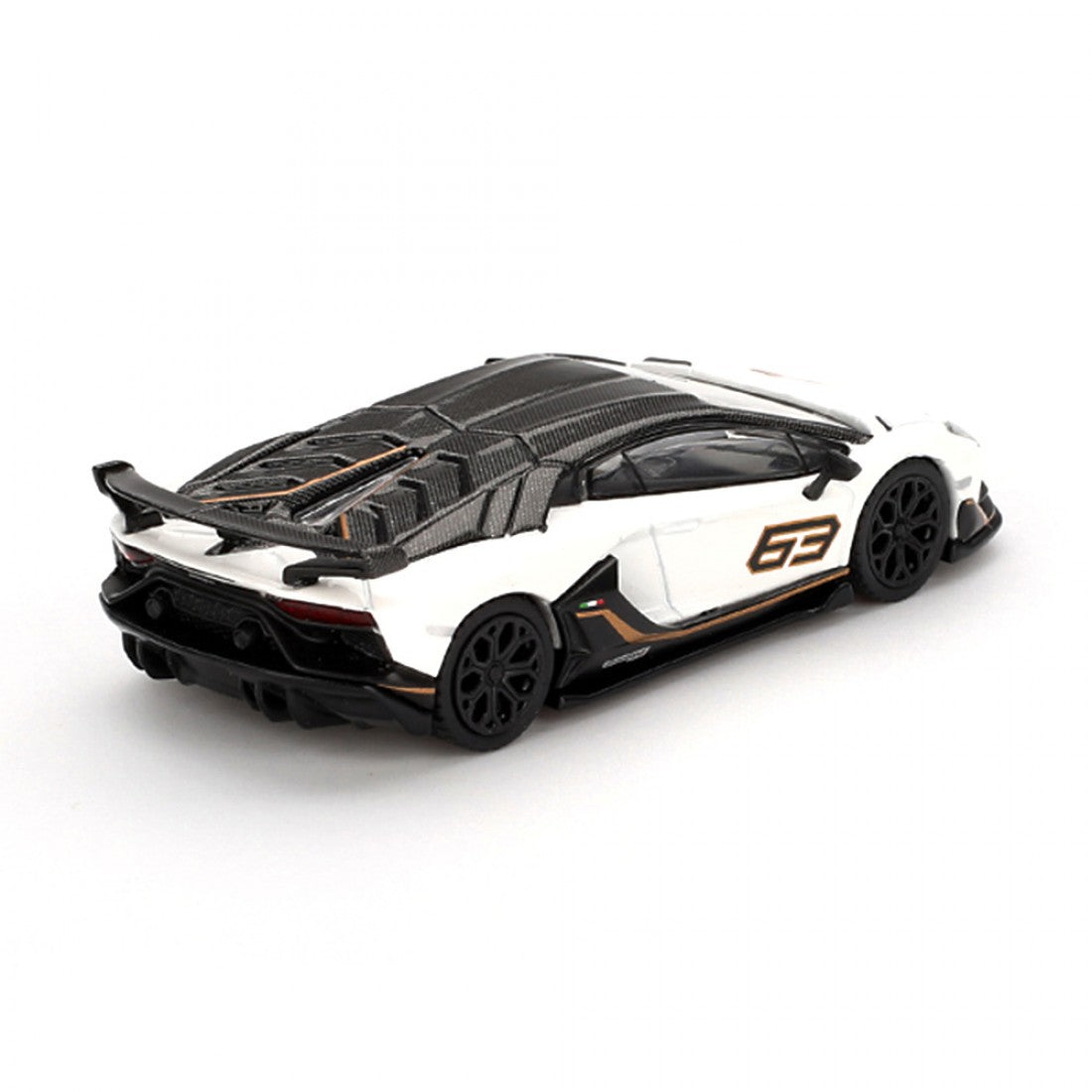 Mini GT 1:64 Lamborghini Aventador SVJ 63 – Bianco Asopo Blister