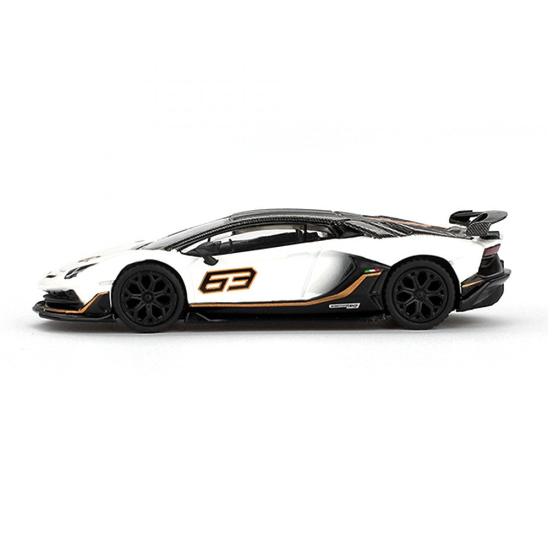 Mini GT 1:64 Lamborghini Aventador SVJ 63 – Bianco Asopo Blister