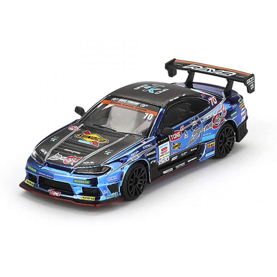 Mini GT 1:64 Exclusivo de Japón Nissan Silvia (S15) D-MAX #70 D-MAX Racing 2023 D1 Grand Prix Edición Limitada Blister