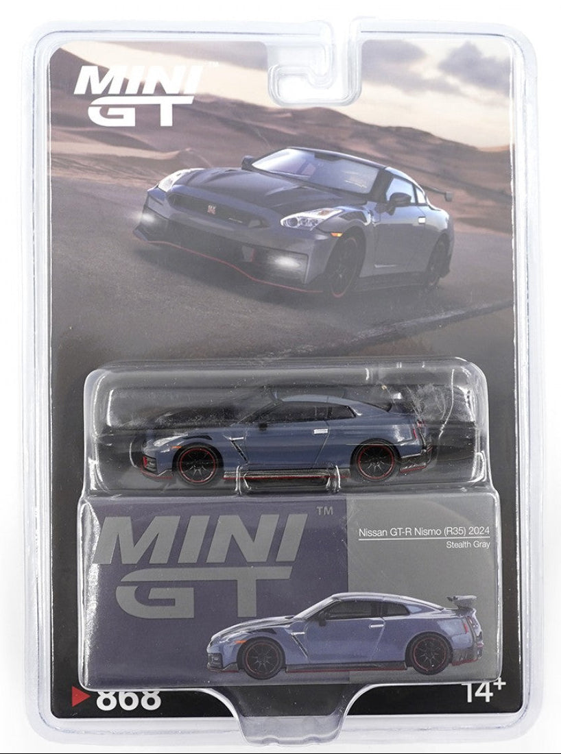 Mini GT 1:64 Nissan GT-R Nismo 2024 NISMO – Gris Stealth (PRESENTACIÓN EN BLISTER)
