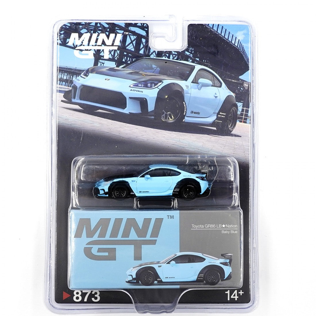 Mini GT 1:64 Toyota GR86 LB-Nation – Azul Bebé Blister