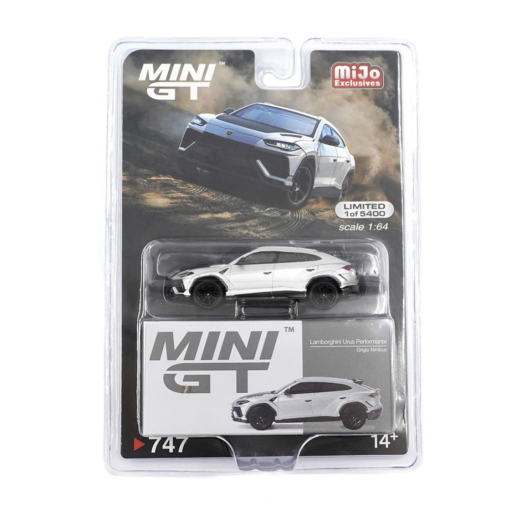 Mini GT 1:64 Lamborghini Urus Performante – Grigio Nimbus – Exclusivos de MiJo Blister