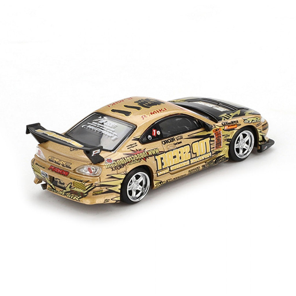 Mini GT 1:64 Nissan Silvia (S15) Top Secret D1GP - Dorado Blister