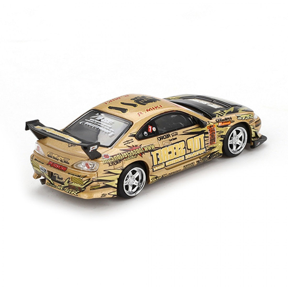 Mini GT 1:64 Nissan Silvia (S15) Top Secret D1GP - Dorado Blister