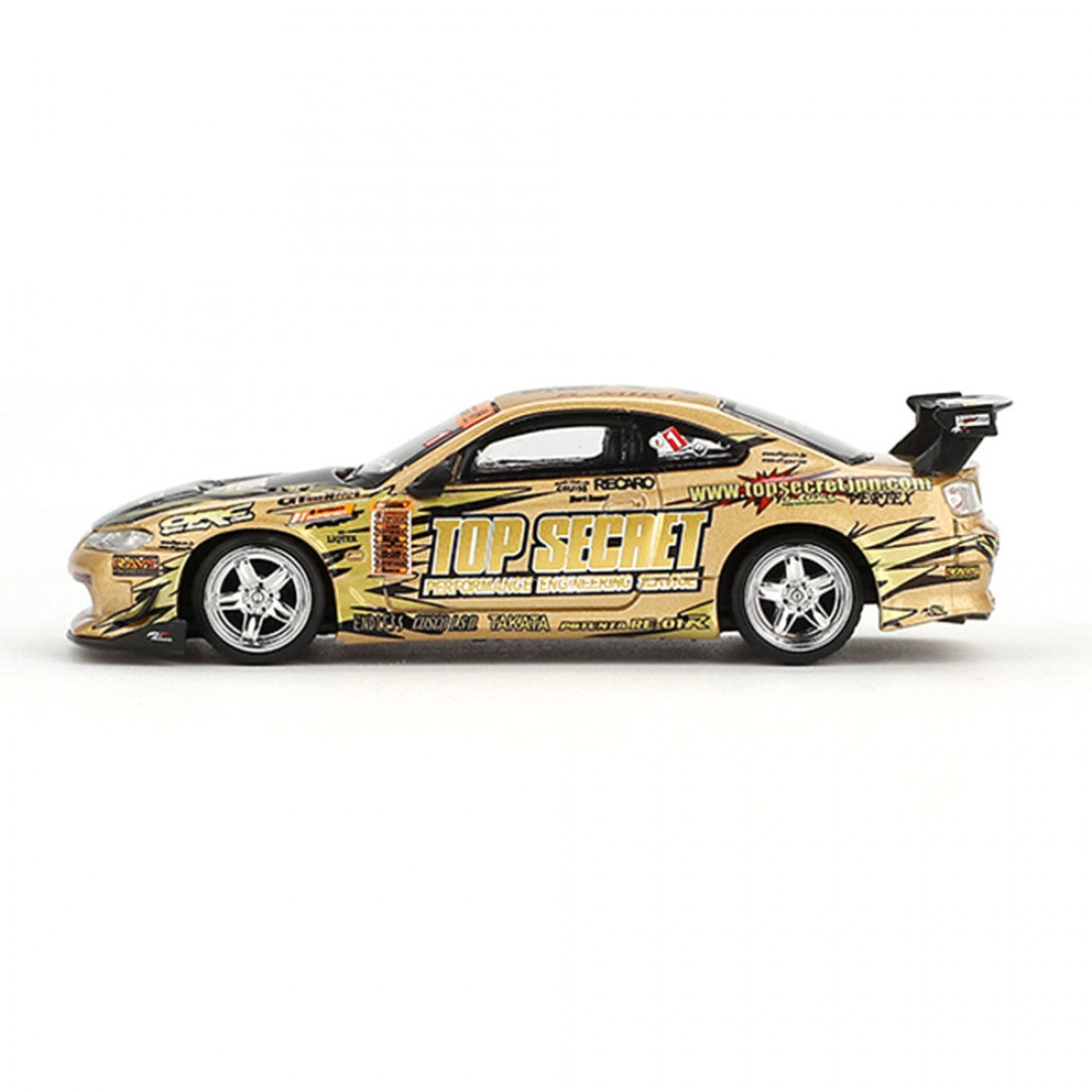 MINI GT Nissan SILVIA S15 ゴールド Mini GT 1:64 Nissan Silvia (S15) Top Secret D1GP - Dorado Blister