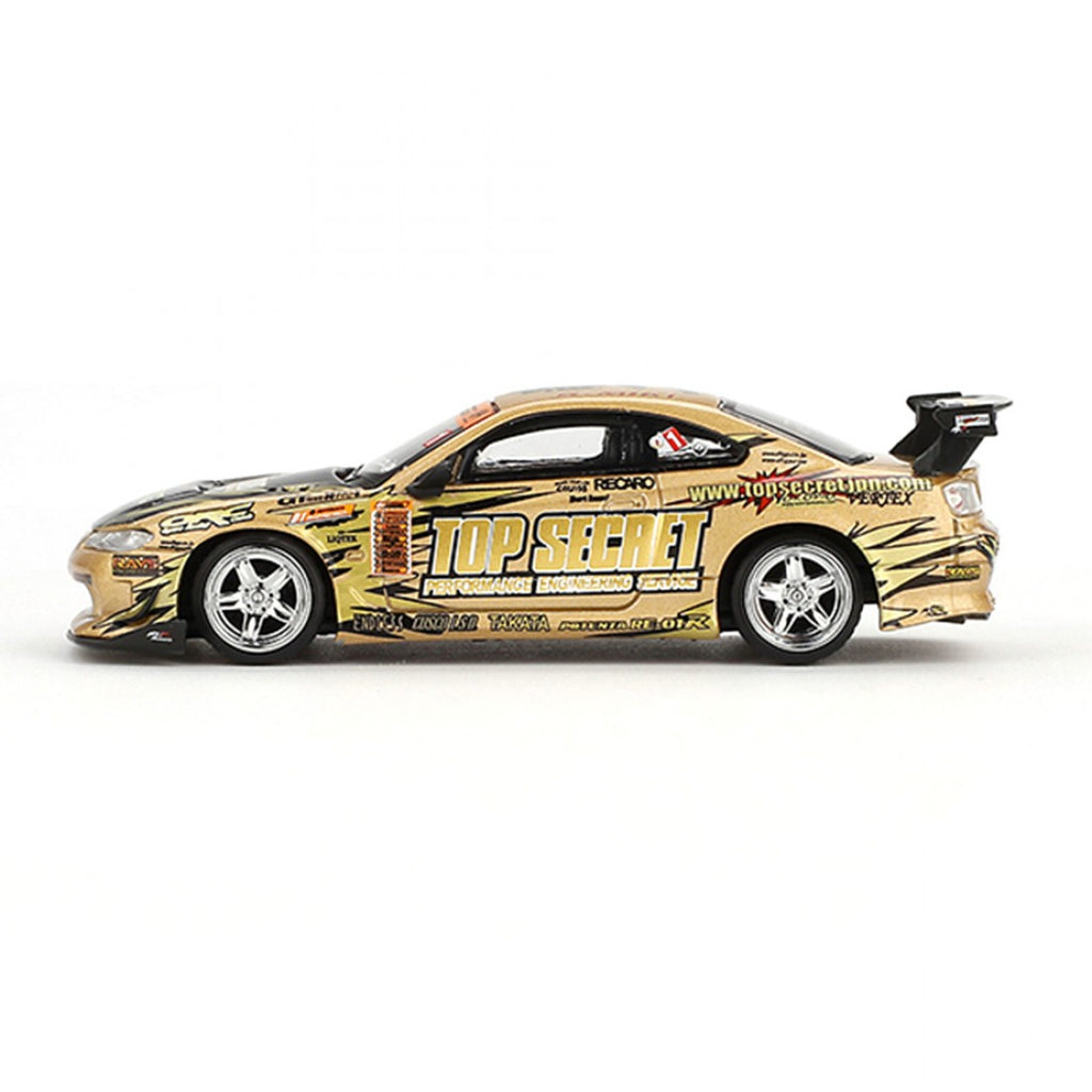 Mini GT 1:64 Nissan Silvia (S15) Top Secret D1GP - Dorado Blister