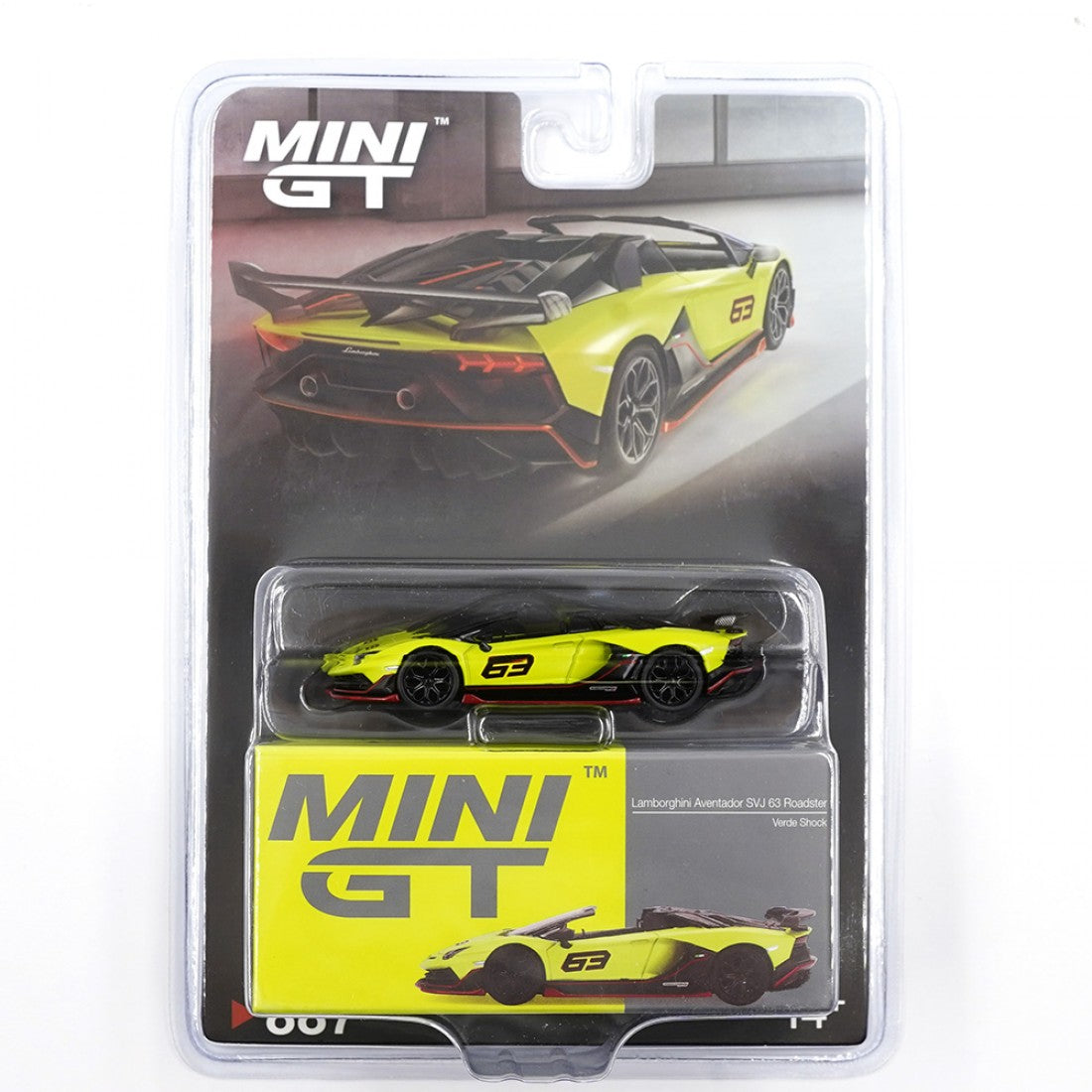 Mini GT 1:64 Lamborghini Aventador SVJ 63 Roadster – Verde Shock Blister