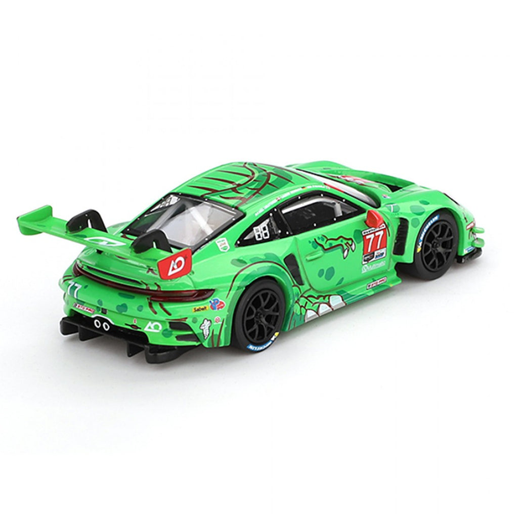 Mini GT 1:64 Porsche 911 GT3 R #77 AO Racing 2024 IMSA Daytona 24 Hrs GT (PRESENTACIÓN EN BLISTER)D Pro 2.º puesto
