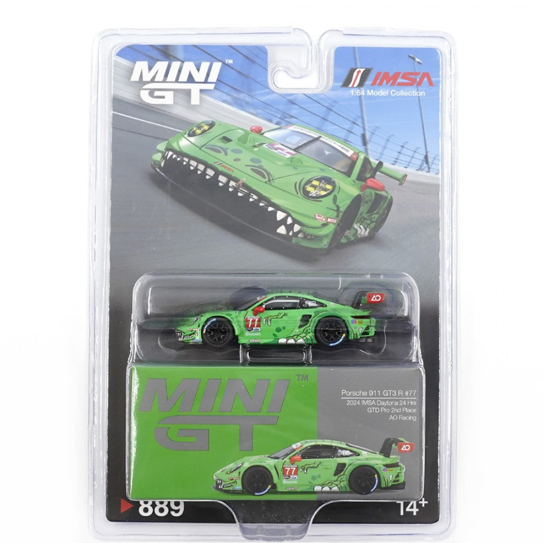 Mini GT 1:64 Porsche 911 GT3 R #77 AO Racing 2024 IMSA Daytona 24