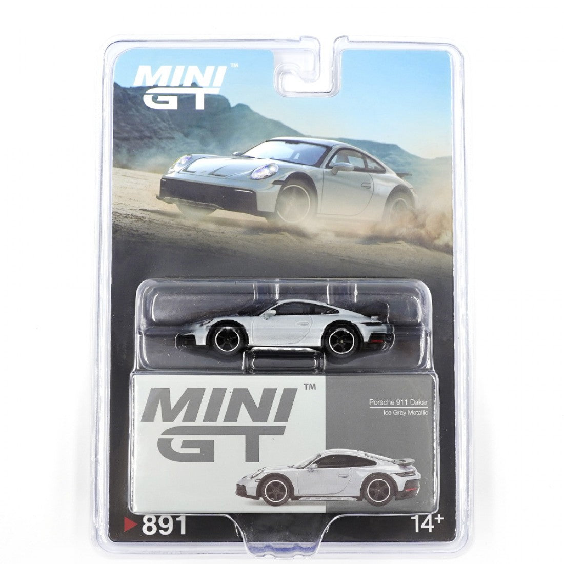 Mini GT 1:64 Porsche 911 Dakar – Gris Hielo Metalizado Blister