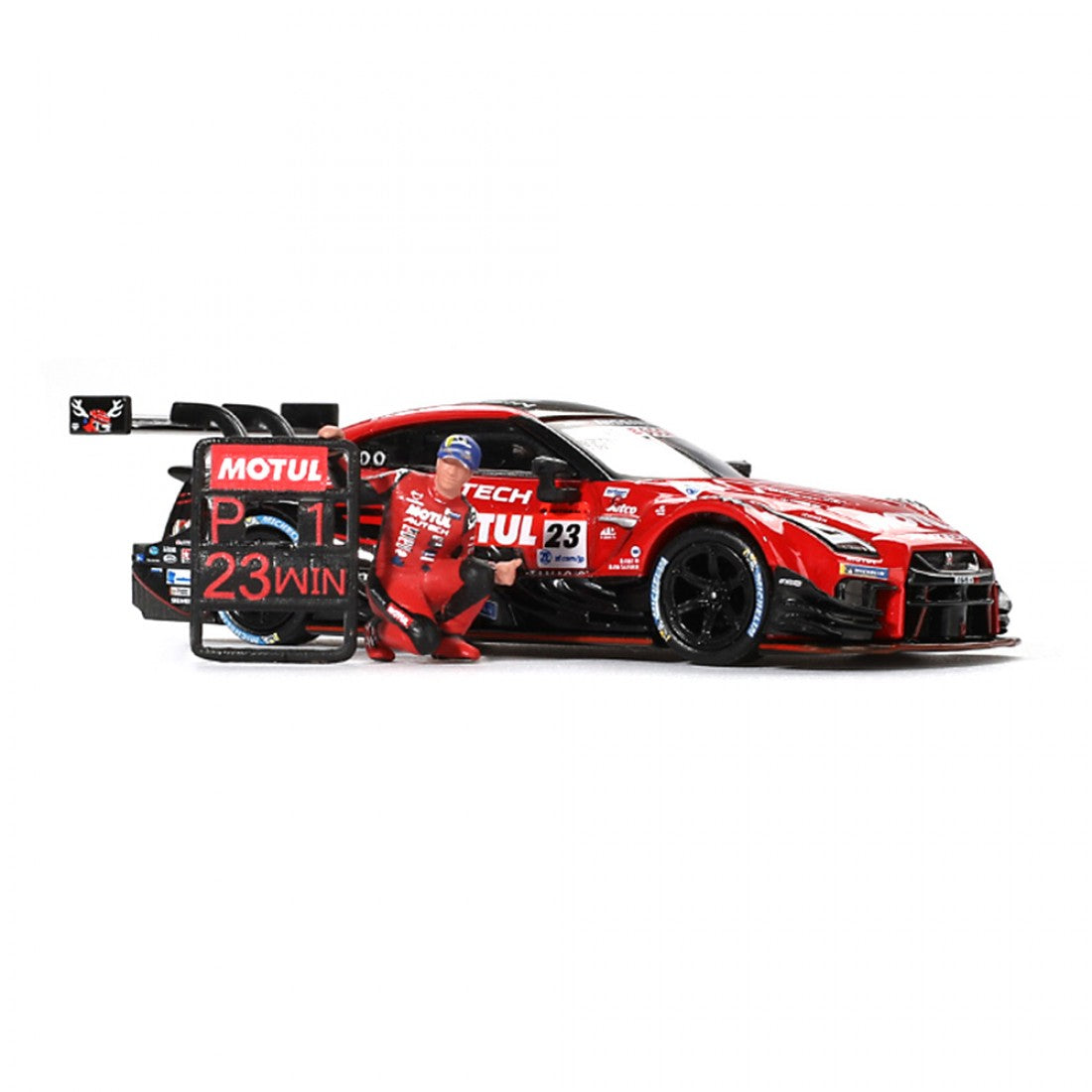 Mini GT 1/64 Nissan GT-R NISMO #23 MOTUL AUTECH GT-R 2021 SUPER GT SERIES Ganador de Suzuka con figura Tsugio Matsuda Colección No.2