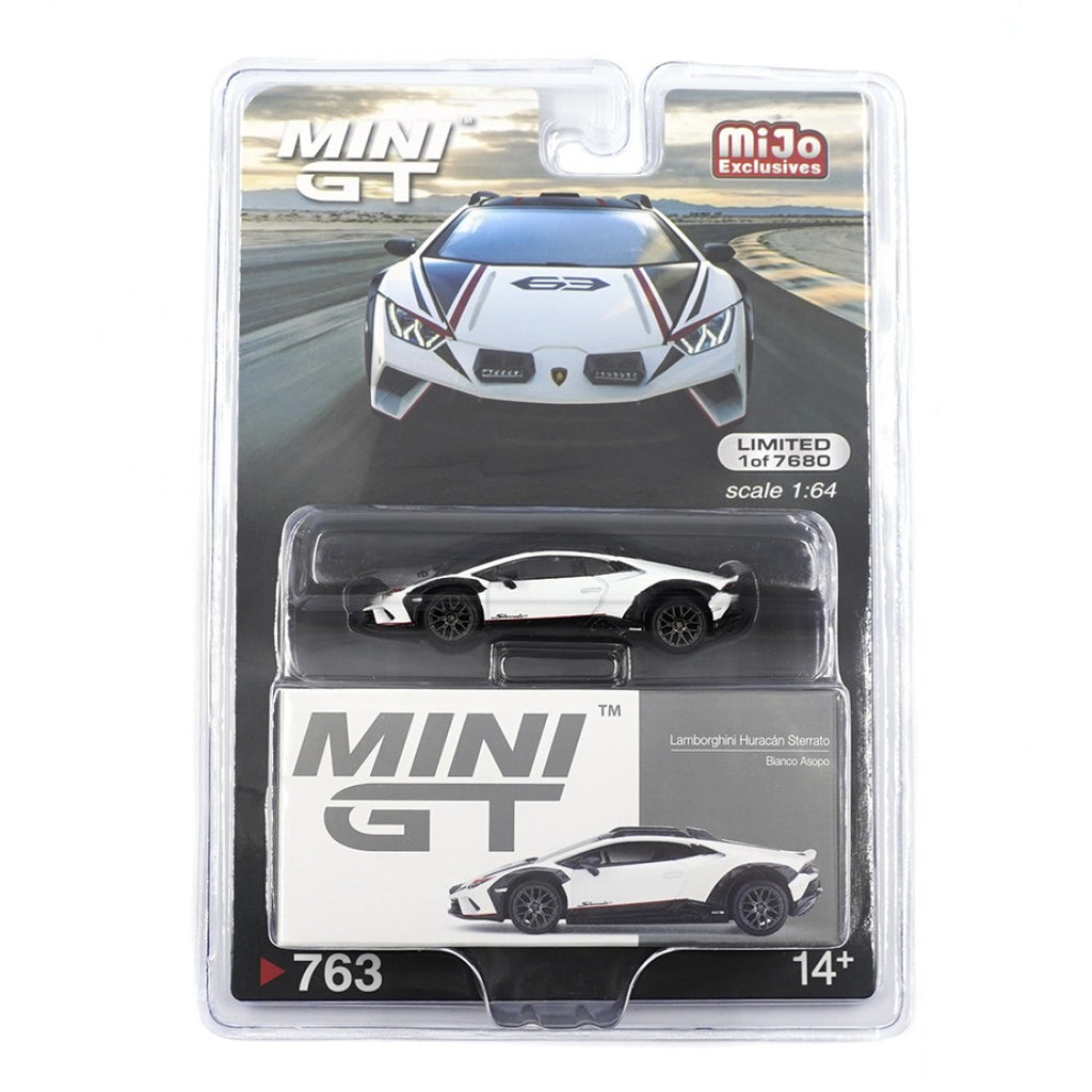 Mini GT 1:64 Lamborghini Huracán Sterrato – Bianco Asopo – Exclusivos MiJo