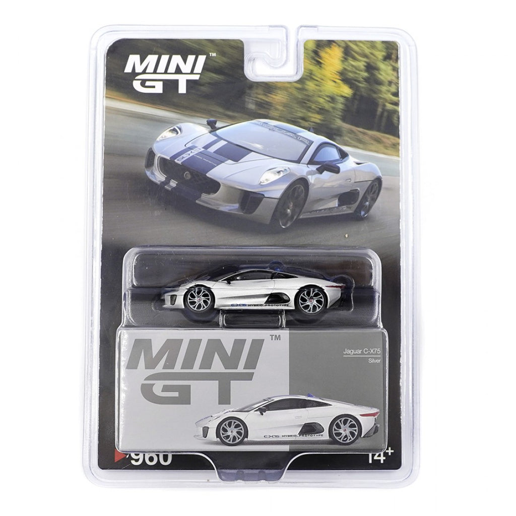Mini GT Jaguar C-X75 1/64 Plata RHD Embalaje Blíster