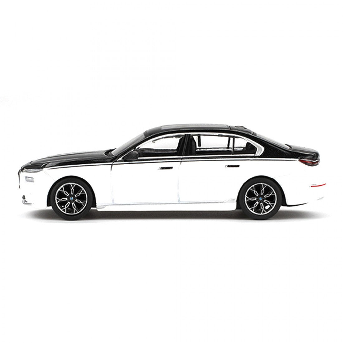 Mini GT 1:64 BMW i7 xDrive60 – Blanco Alpino / Zafiro Negro 1/64 Blister