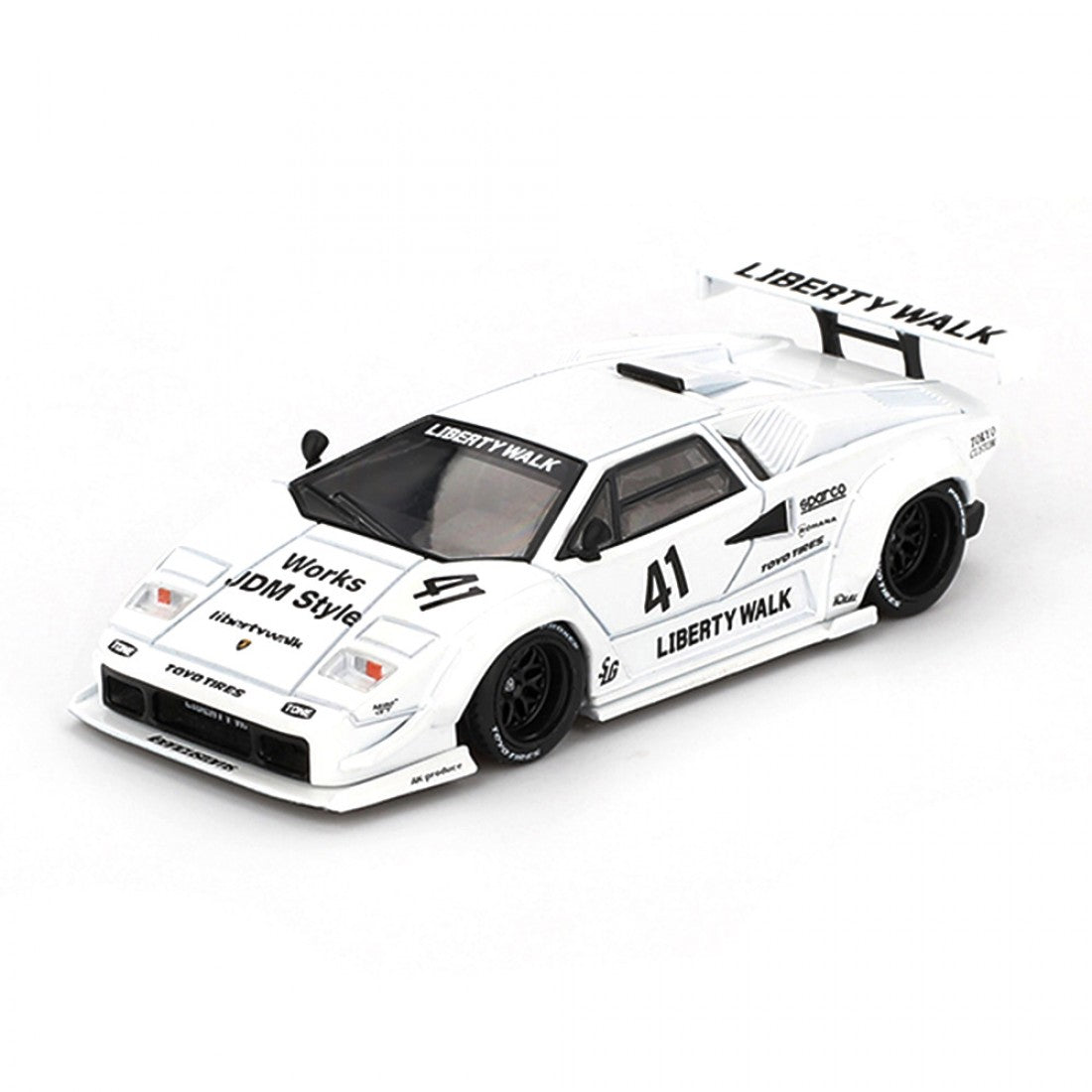 Mini GT Lamborghini Countach LB-WORKS Blanco 2024 Salón del Automóvil de Tokio 1/64 Blister