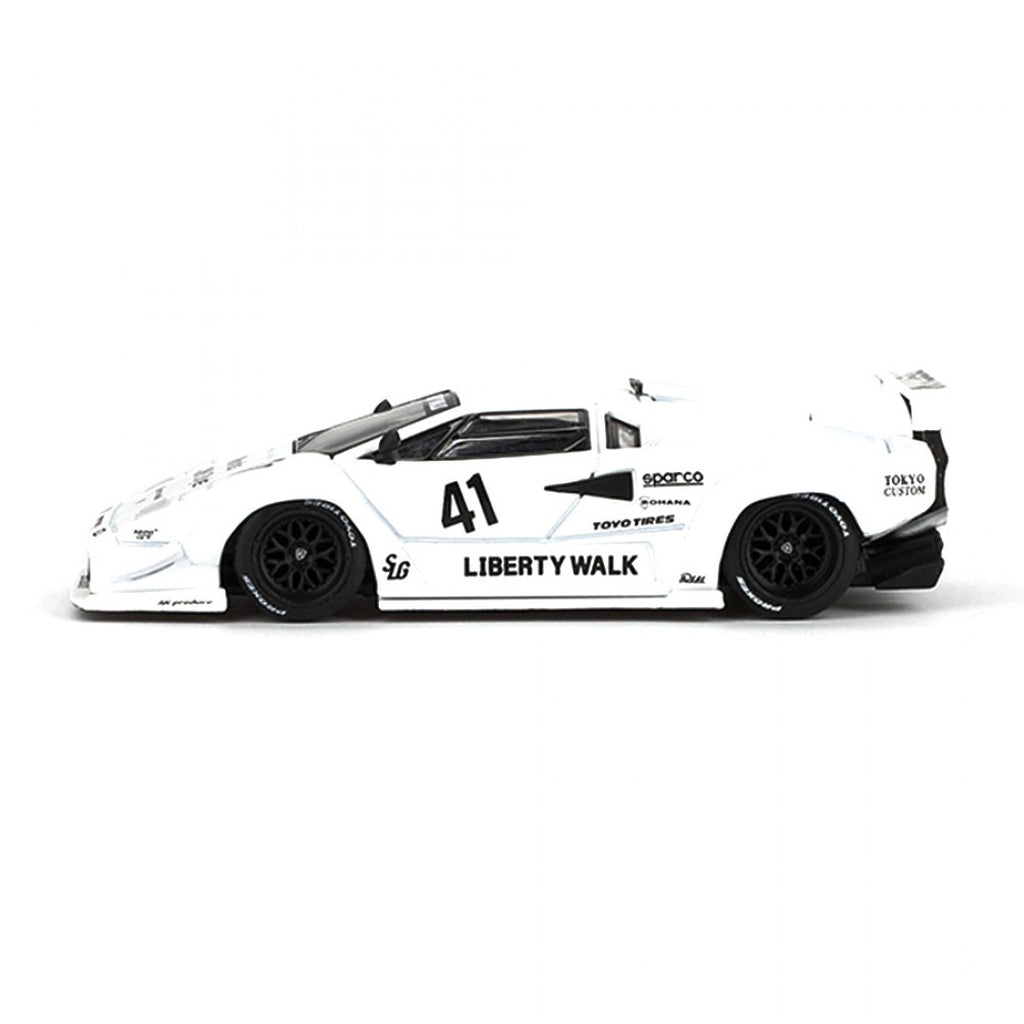 Mini GT Lamborghini Countach LB-WORKS Blanco 2024 Salón del Automóvil de Tokio 1/64 Blister