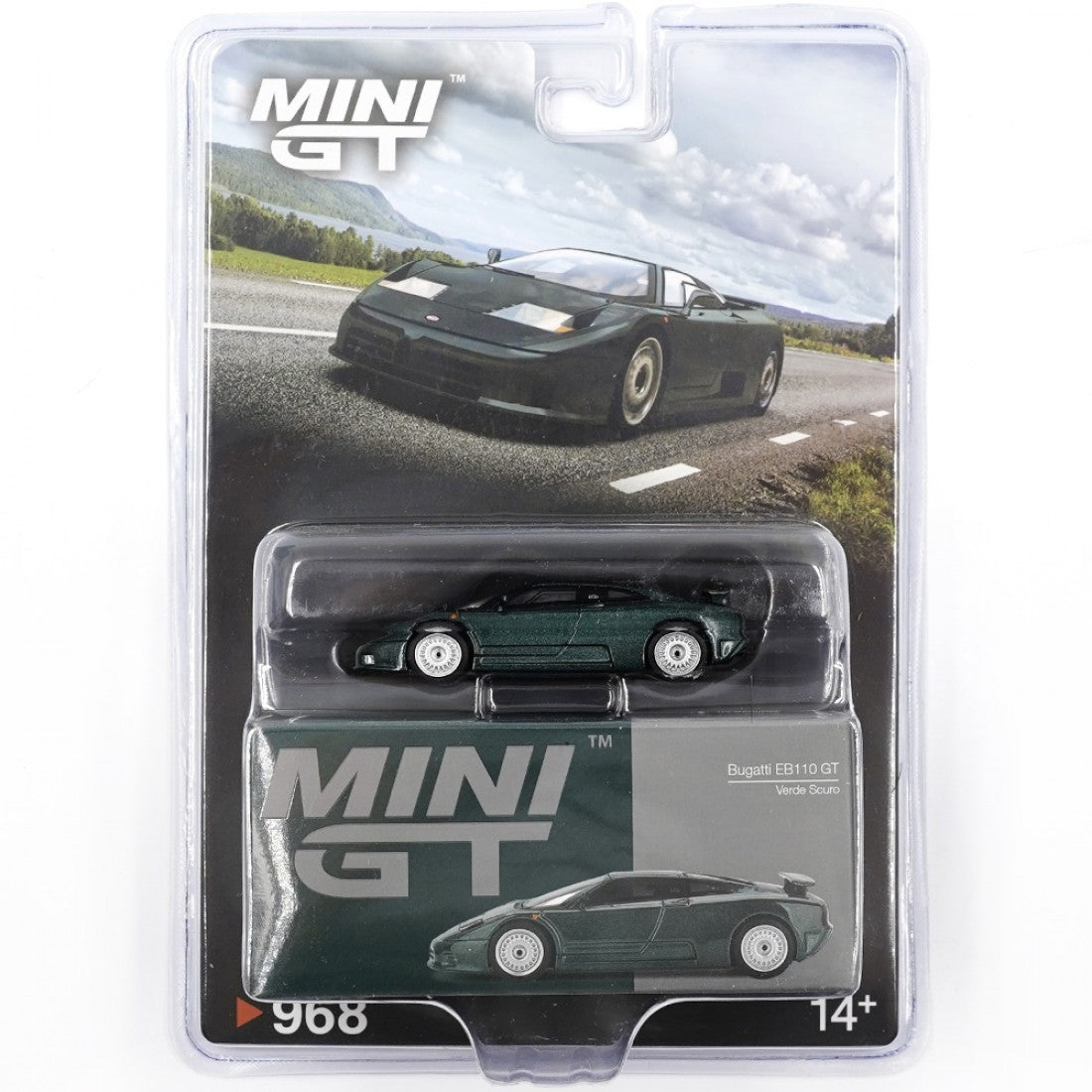 Mini GT 1:64 Bugatti EB110 GT – Verde Scuro Blister