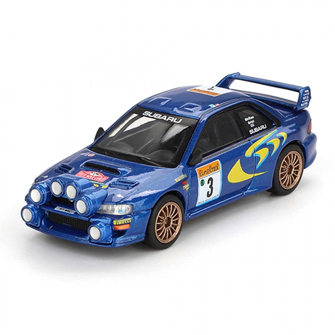 Mini GT 1:64 Subaru Impreza WRC98 1998 Rally Montecarlo 3er puesto #3 (PRESENTACIÓN EN BLISTER)