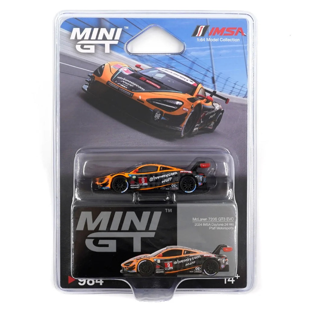 Mini GT 1/64 McLaren 720S GT3 Evo Pfaff Motorsports 2024 IMSA Daytona 24 Hrs