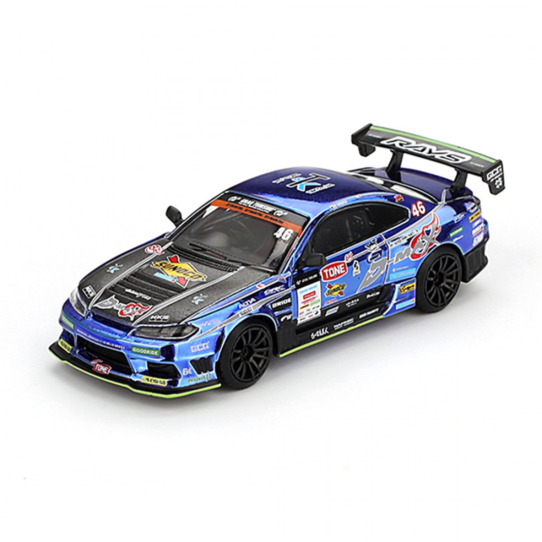 Mini GT 1:64 Exclusivo de Japón Nissan Silvia (S15) D-MAX Racing #46 2023 D1 Grand Prix – Edición limitada Blister