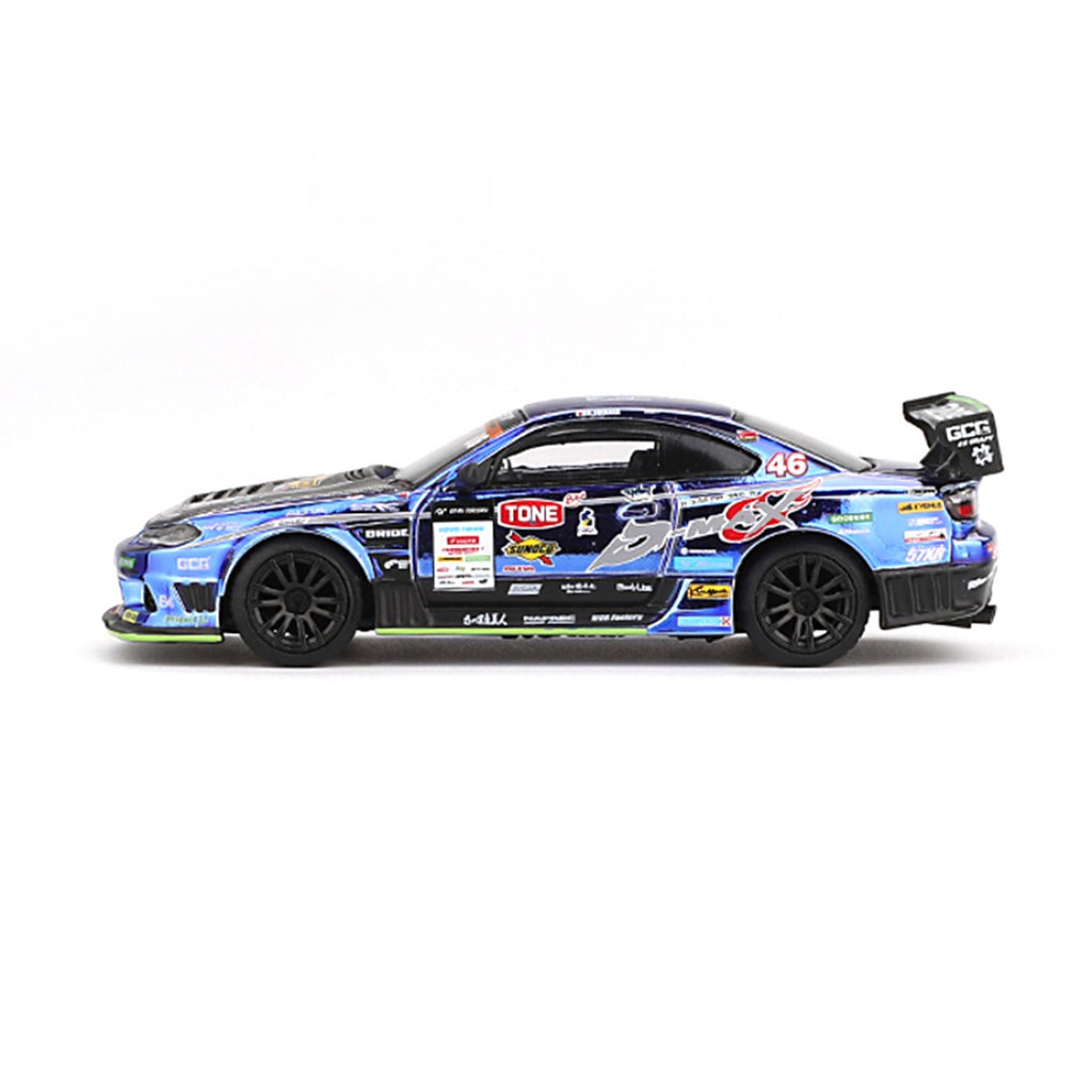 Mini GT 1:64 Exclusivo de Japón Nissan Silvia (S15) D-MAX Racing #46 2023 D1 Grand Prix – Edición limitada Blister