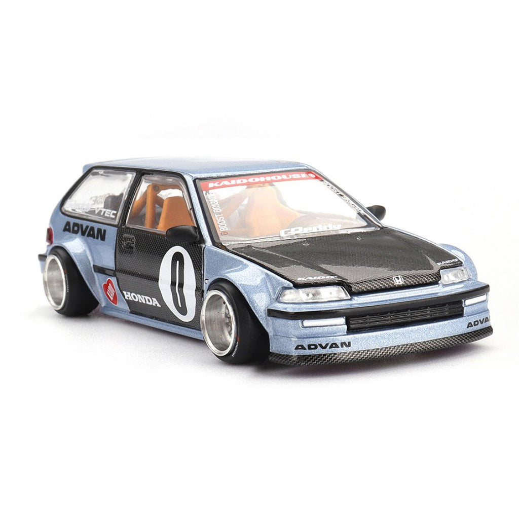Kaido House x Mini GT 1:64 Honda Civic (EF) Kaido Roulette V1 - Azul claro