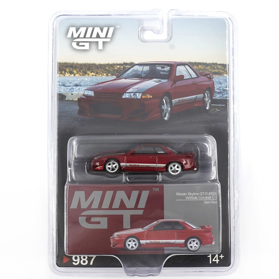 Mini GT 1:64 Nissan Skyline GT-R (R32) VeilSide Combat CI – Rojo Gema Blister