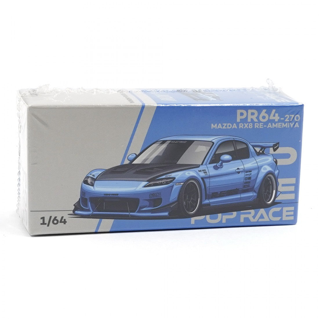 POP RACE 1/64 MAZDA RX-8 RE-AMEMIYA LIGHT BLUE