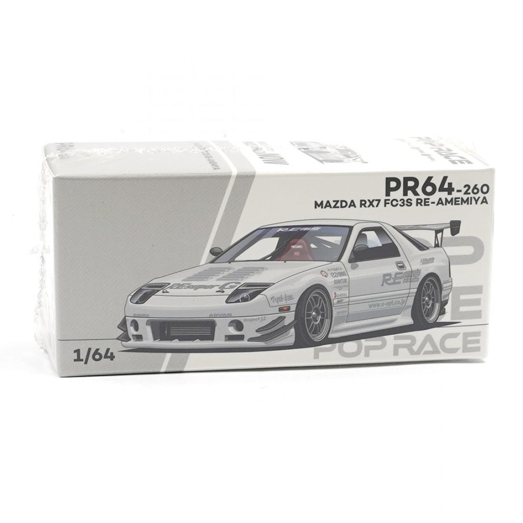 POP RACE 1/64 MAZDA RX7 FC3S RE-AMEMIYA WHITE