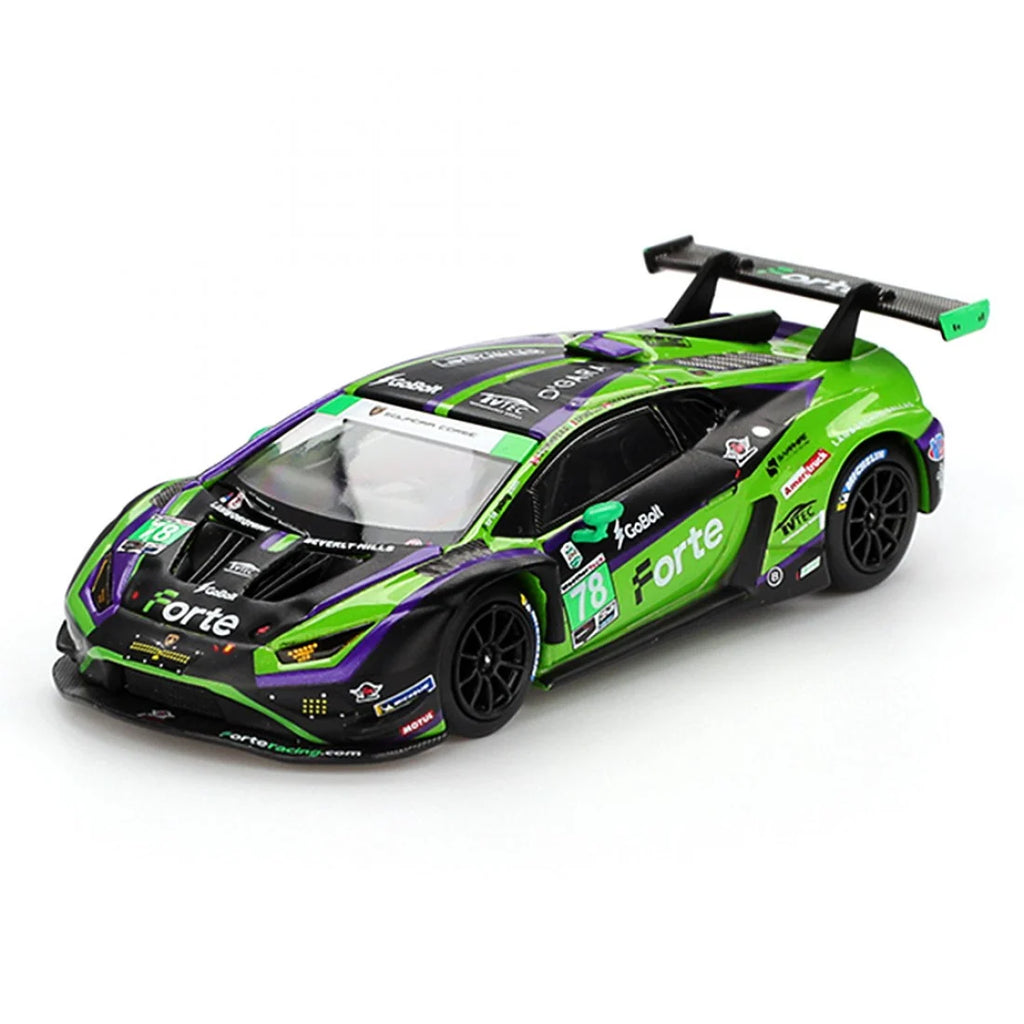 Mini GT 1/64 Lamborghini Huracan GT3 EVO2 #78 Forte Racing 2024 IMSA Daytona 24 Hrs