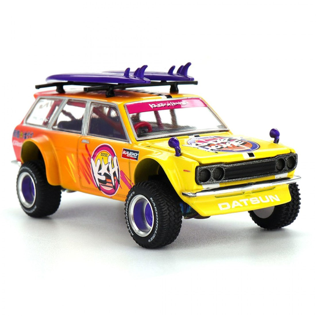 Kaido House x Mini GT 1:64 Datsun KAIDO 510 Wagon 4×4 Kaido ISLANDS V1- Naranja