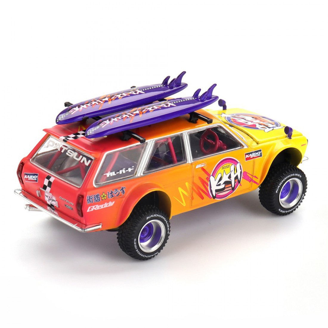 Kaido House x Mini GT 1:64 Datsun KAIDO 510 Wagon 4×4 Kaido ISLANDS V1- Naranja