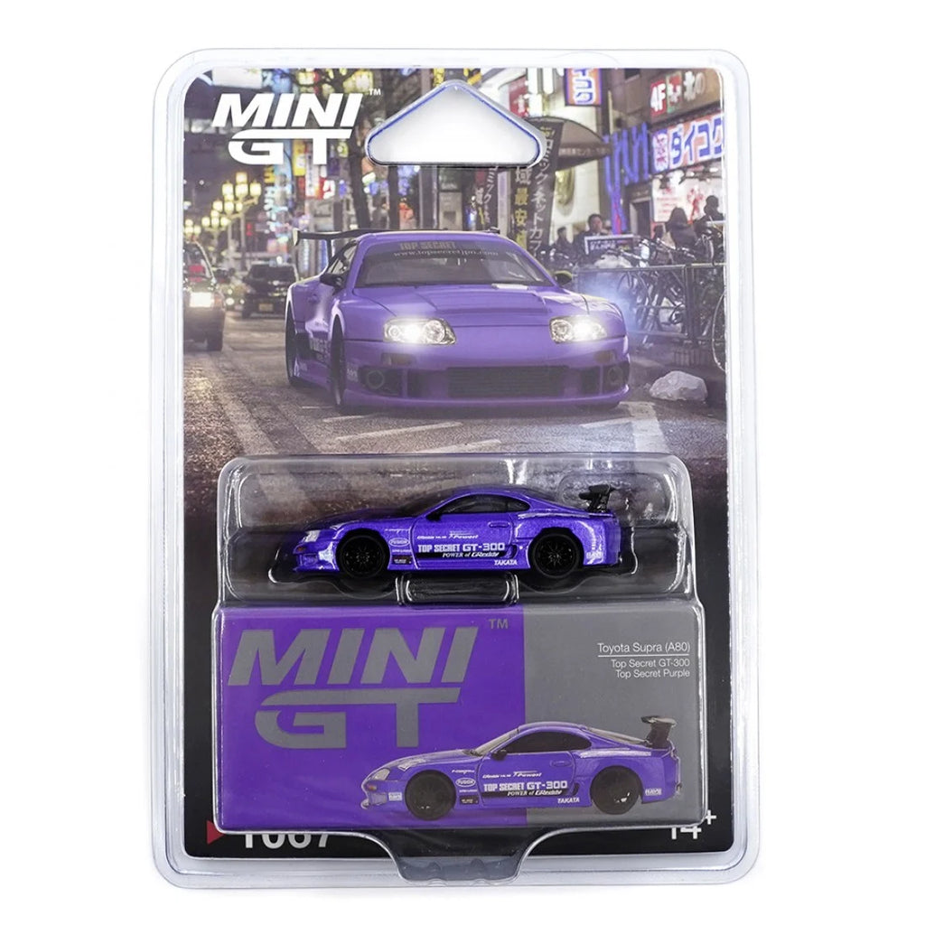 Mini GT 1/64 Toyota Supra A80 Top Secret GT-300 Top Secret Purple