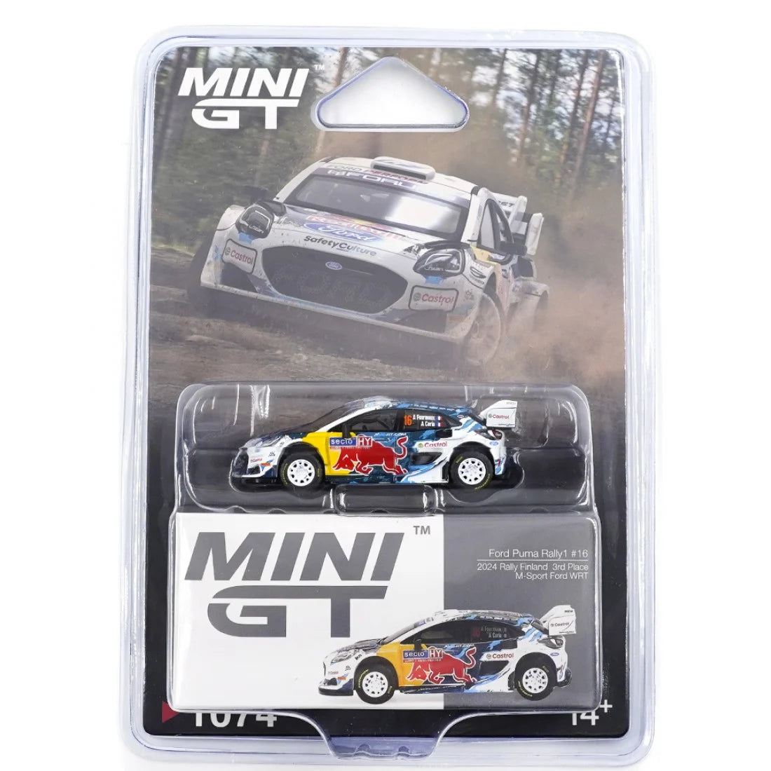 Mini GT 1/64 Ford Puma Rally1 #16 M-Sport Ford WRT 2024 Rally de Finlandia, 3er lugar