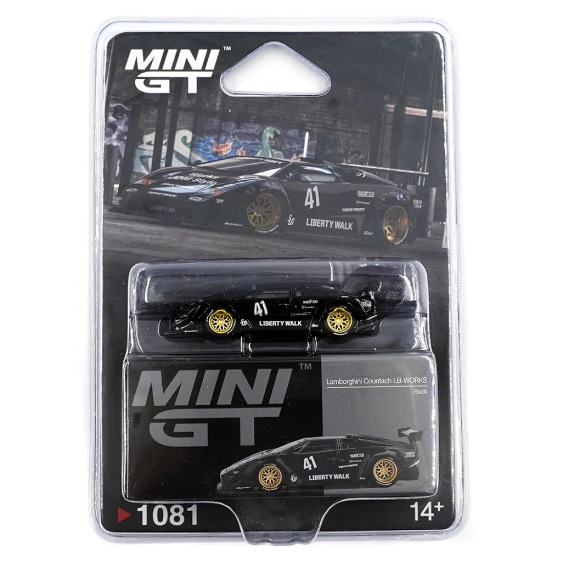 Mini GT 1/64 Lamborghini Countach LB-WORKS Negro