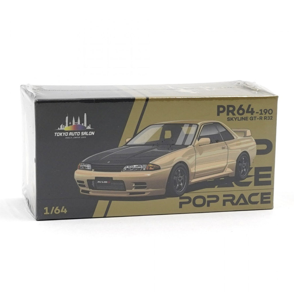 POP RACE 1/64 GT-R R32 Cromado Tokyo Auto Salon Kuala Lumpur 2025 TAS KL Edición Limitada Modelo a Escala de Coche