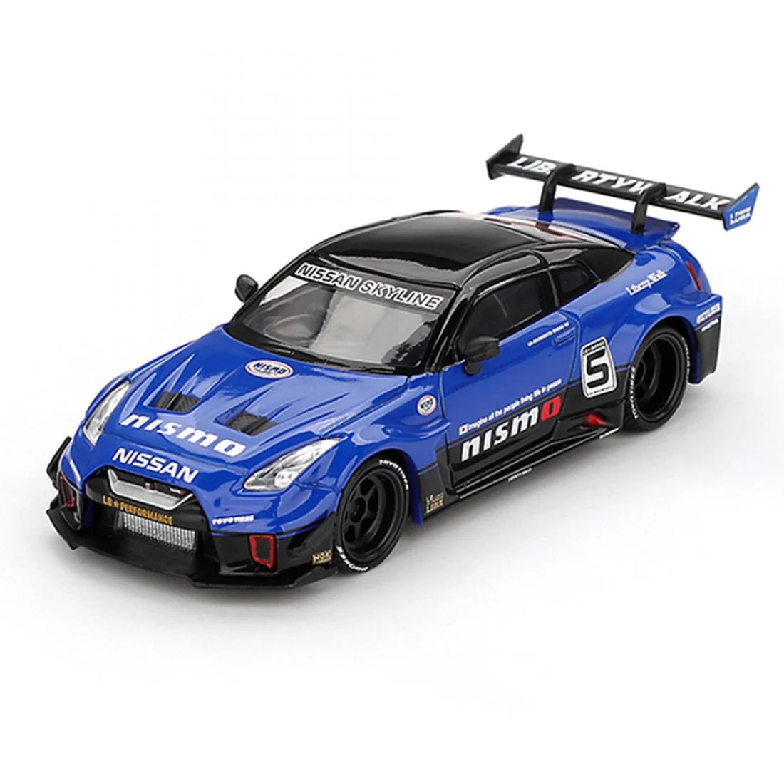 Mini GT 1:64 LB-Silhouette WORKS GT NISSAN 35GT-RR Ver.2 – Azul - Exclusivas de Mijo (PRESENTACIÓN EN BLISTER)
