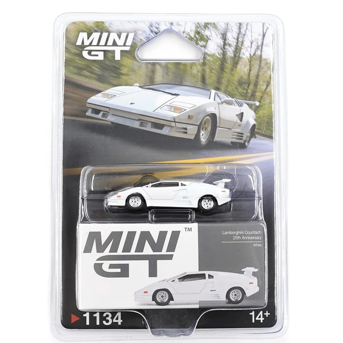 Mini GT 1:64 Lamborghini Countach 25º Aniversario – Blanco – Edición Limitada (PRESENTACIÓN EN BLISTER)