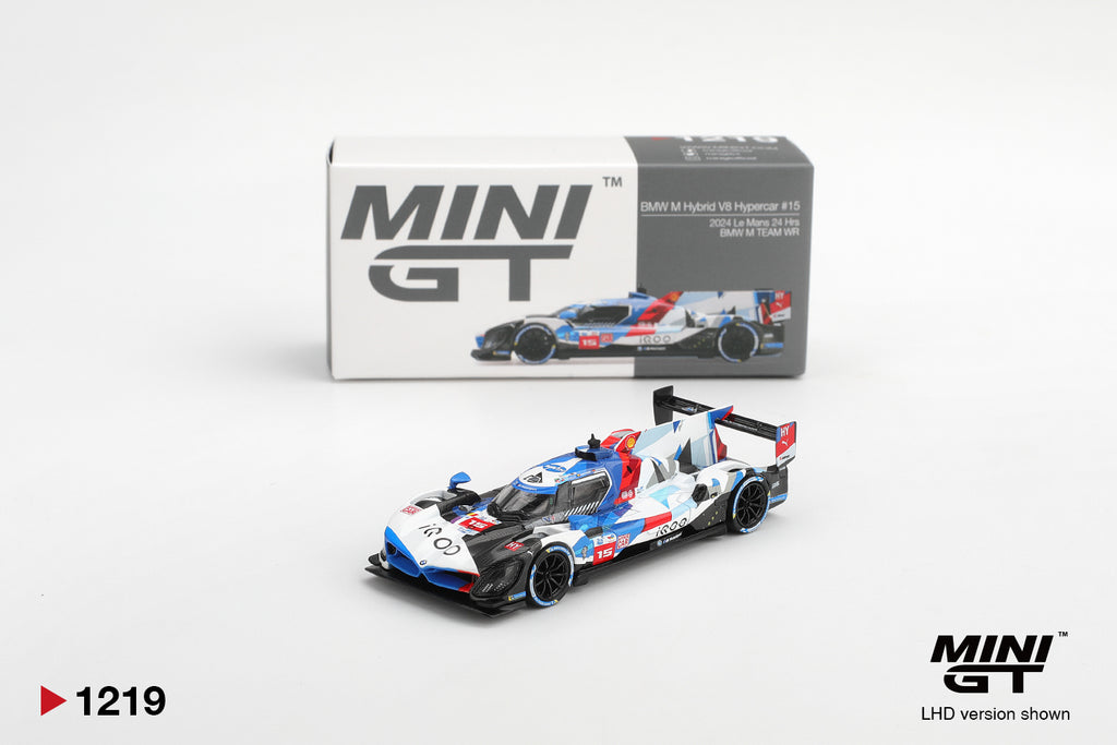 MINI GT 1/64 #1219 BMW HYBRID V8 HYPERCAR #15 2024 LE MANS 24 HRS VERSION EN CAJA