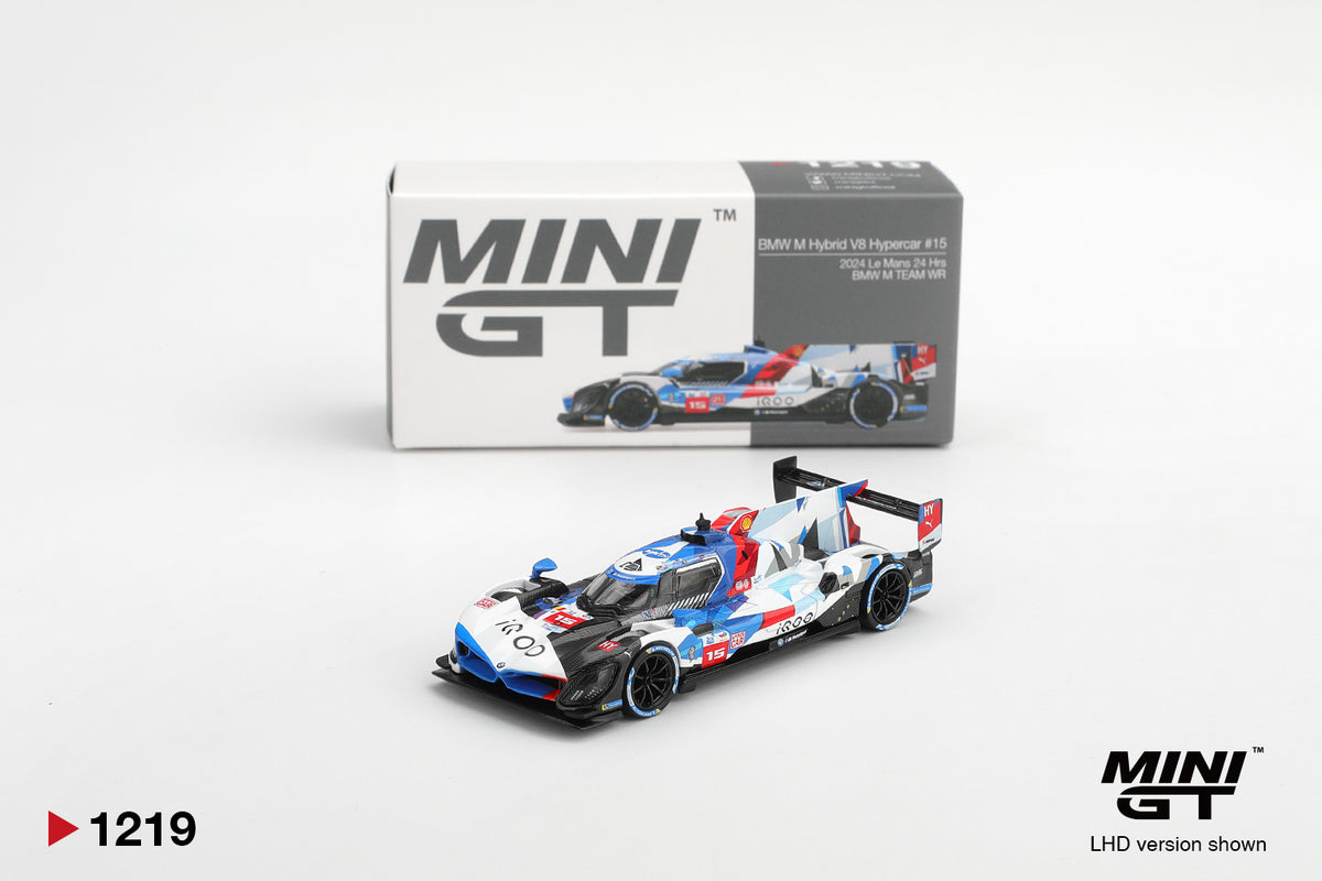 MINI GT 1/64 #1219 BMW HYBRID V8 HYPERCAR #15 2024 LE MANS 24 HRS VERSION EN CAJA