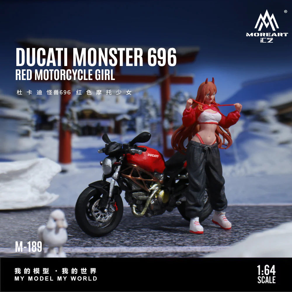 MOREART 1:64 DUCATI MONSTER 69GRED MOTORCYCLE GIRL