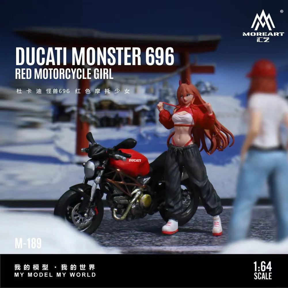 MOREART 1:64 DUCATI MONSTER 69GRED MOTORCYCLE GIRL