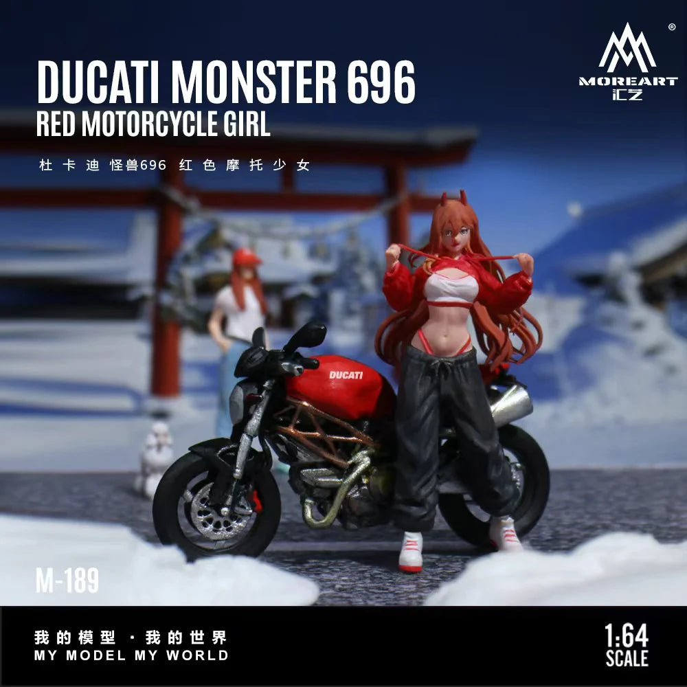 MOREART 1:64 DUCATI MONSTER 69GRED MOTORCYCLE GIRL