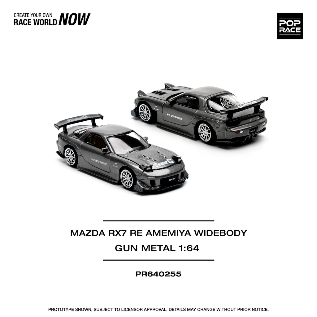 POP RACE MAZDA RX7 RE AMEMIYA WIDEBODY GUN METAL