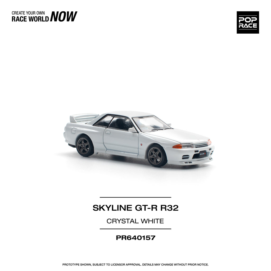POP RACE SKYLINE GT-R R32 CRISTAL WHITE