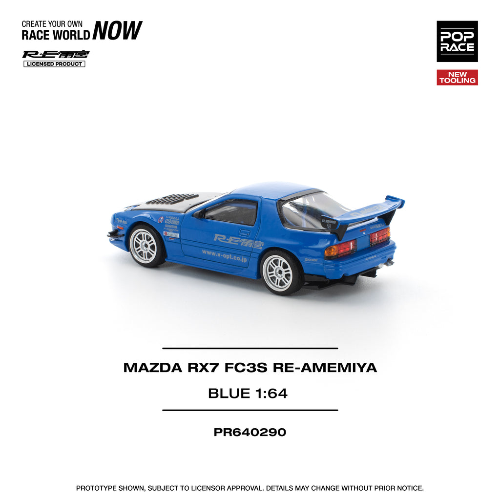 POP RACE 1/64 MAZDA RX7 FC3S RE-AMEMIYA RE-AMEMIYA BLUE